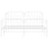 Estructura cama metal con cabecero y estribo blanco 160x200
