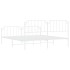 Estructura cama metal con cabecero y estribo blanco 160x200