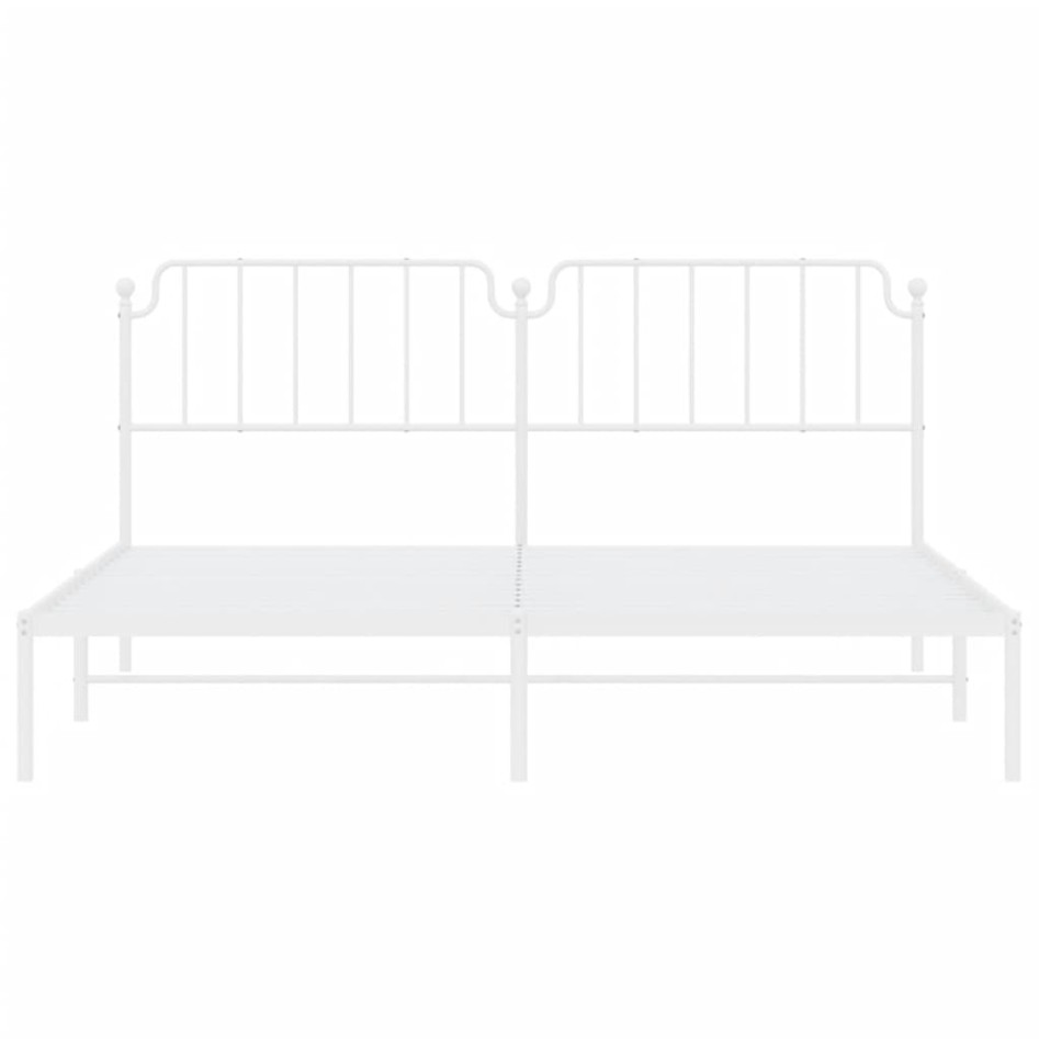 Estructura de cama con cabecero metal blanca 200x200