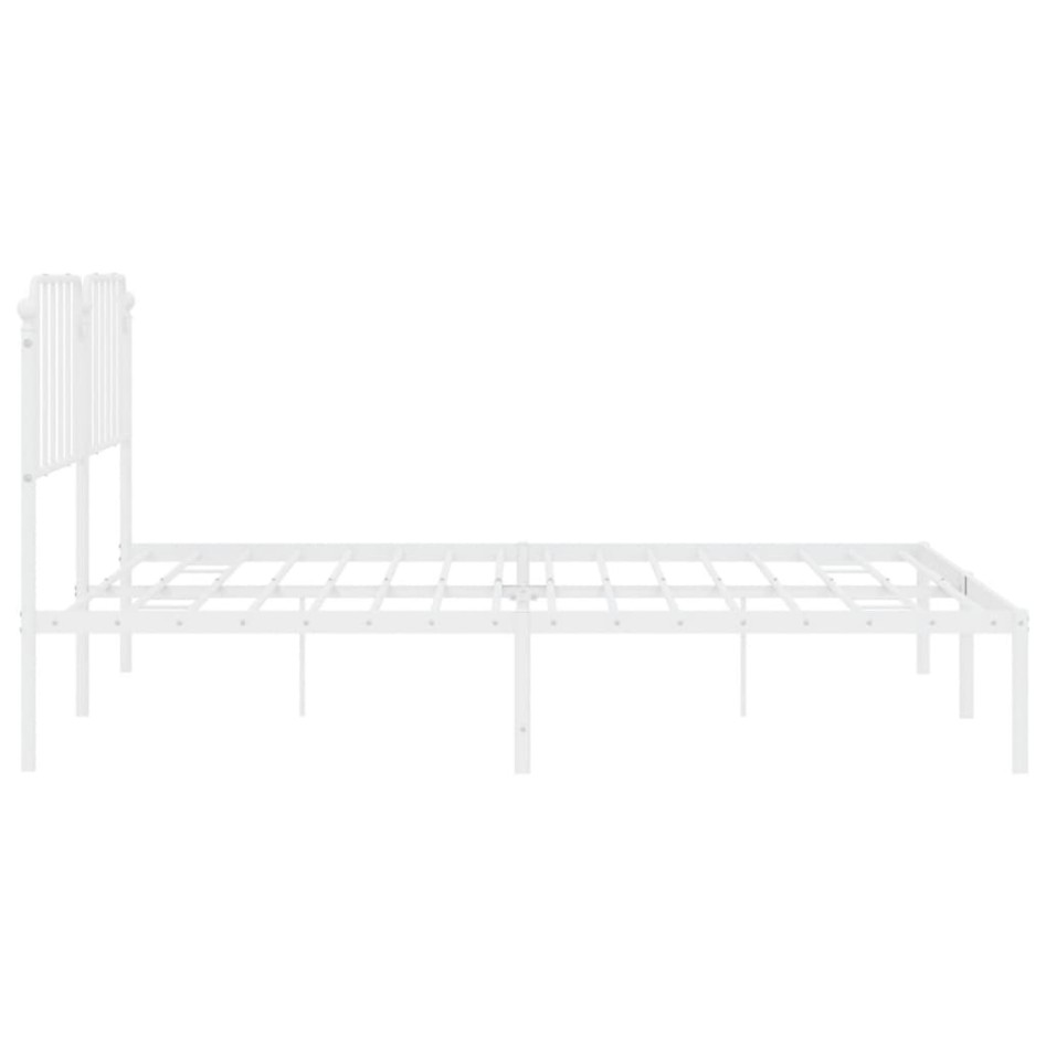 Estructura de cama con cabecero metal blanca 200x200