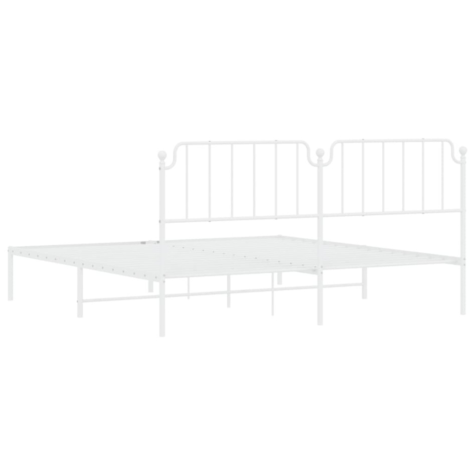 Estructura de cama con cabecero metal blanca 200x200