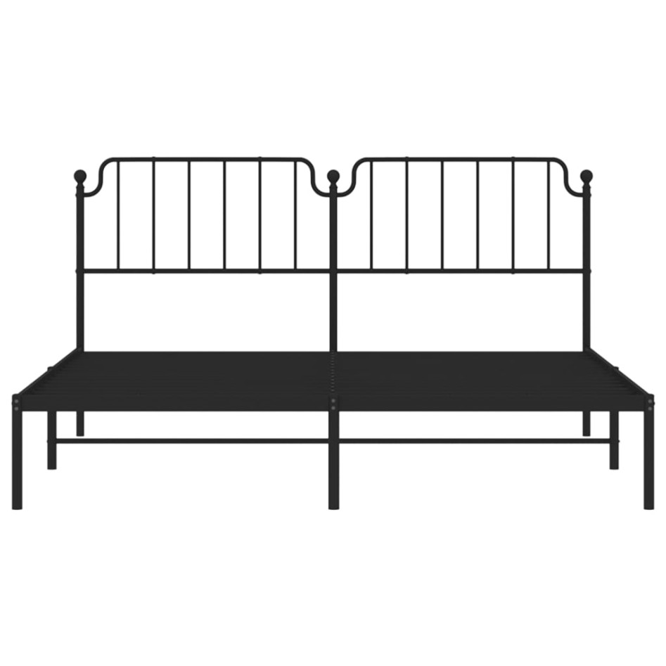 Estructura de cama con cabecero metal negro 183x213