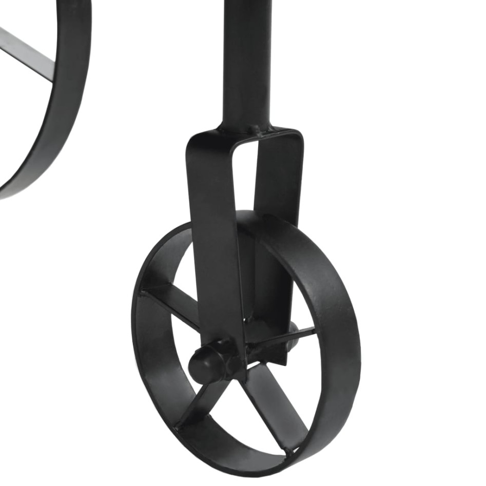 Mesa de centro con ruedas madera ingeniería negro 110x52x43