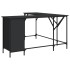 Escritorio madera de ingeniería negro 141x141x75