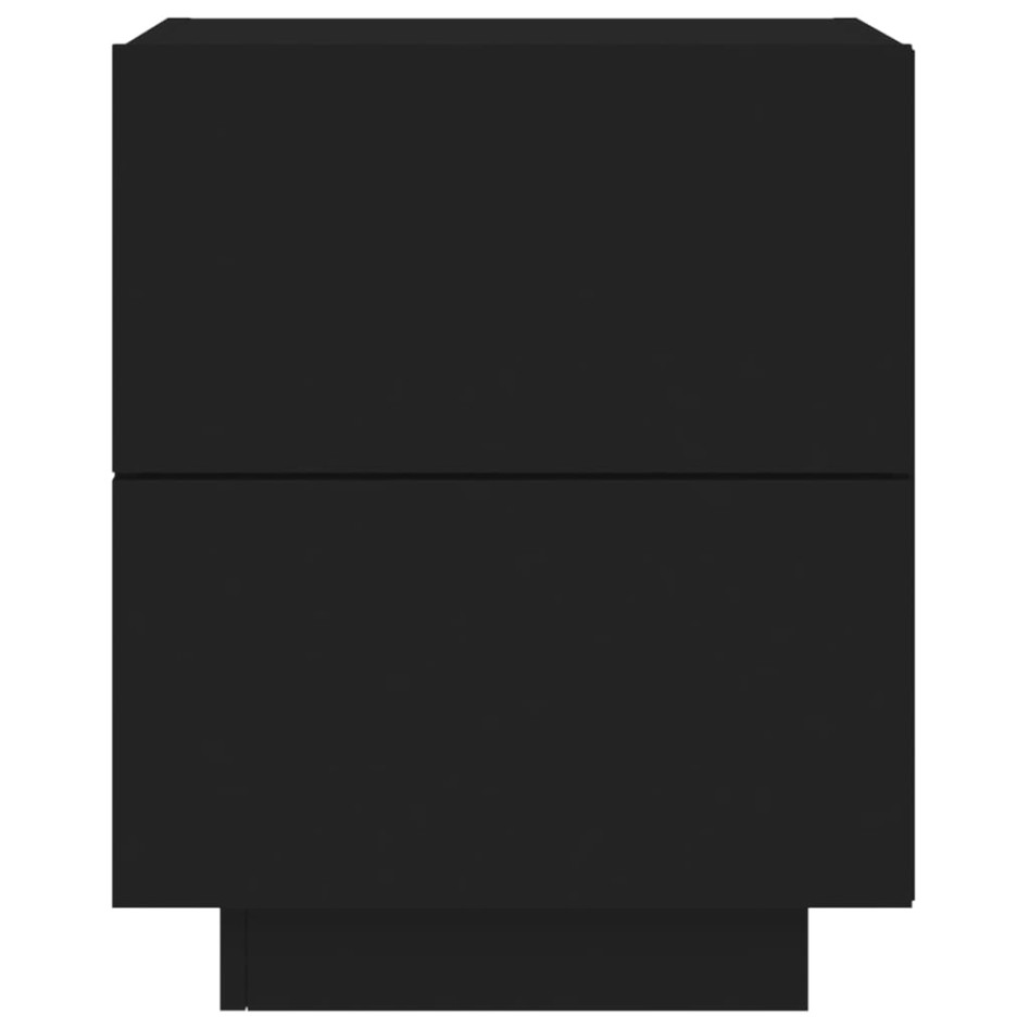 Mesitas de noche con luces LED 2 uds madera ingeniería