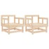 Sillones de jardín 2 unidades madera maciza de
