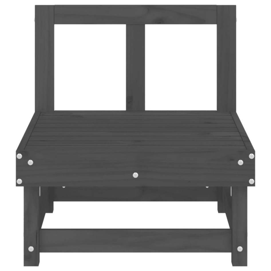 Sofás centrales de jardín 2 uds madera maciza de pino