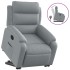 Sillón reclinable elevable de tela gris