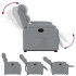 Sillón reclinable elevable de tela gris
