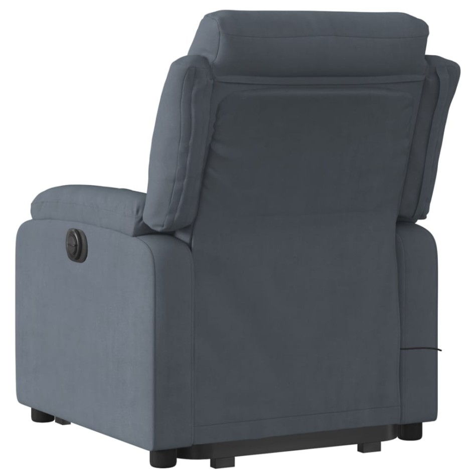 Sillón reclinable de masaje elevable terciopelo gris