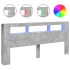 Cabecero LED madera ingeniería gris hormigón 220x18,5x103,5