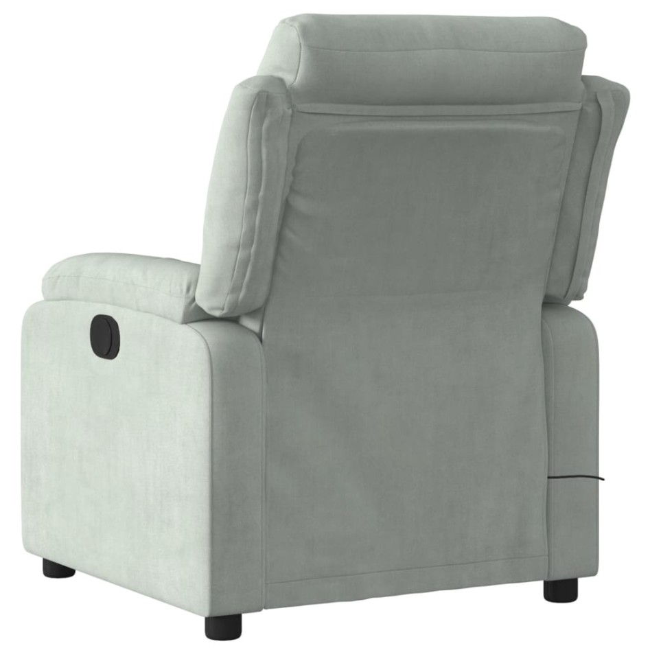 Sillón reclinable de masaje eléctrico terciopelo gris
