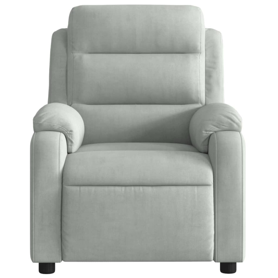 Sillón reclinable de masaje eléctrico terciopelo gris