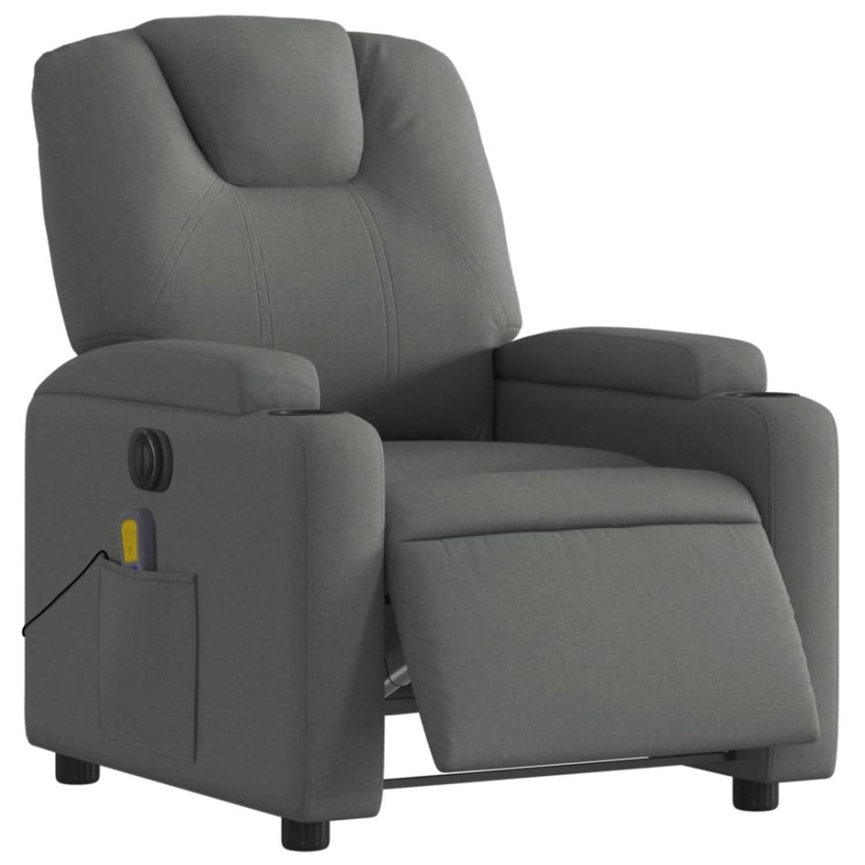 Sillón reclinable de masaje eléctrico tela gris