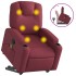 Sillón reclinable de masaje elevable tela rojo