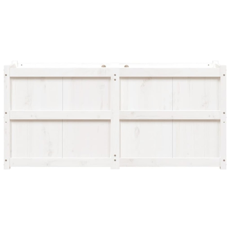 Jardinera de madera maciza de pino blanca 150x50x70