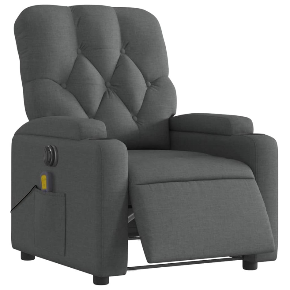 Sillón reclinable de masaje eléctrico tela gris