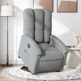 Sillón eléctrico reclinable elevable de tela gris