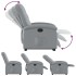 Sillón eléctrico reclinable elevable de tela gris
