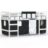 Cama alta niños con cortinas madera pino blanco negro 80x200