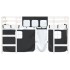 Cama alta niños con cortinas madera pino blanco negro 80x200