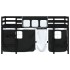 Cama alta niños con cortinas madera pino blanco negro 90x190