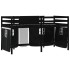 Cama alta niños con cortinas madera pino blanco negro 90x190