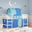 Cama alta para niños con túnel madera pino azul 90x190 cm