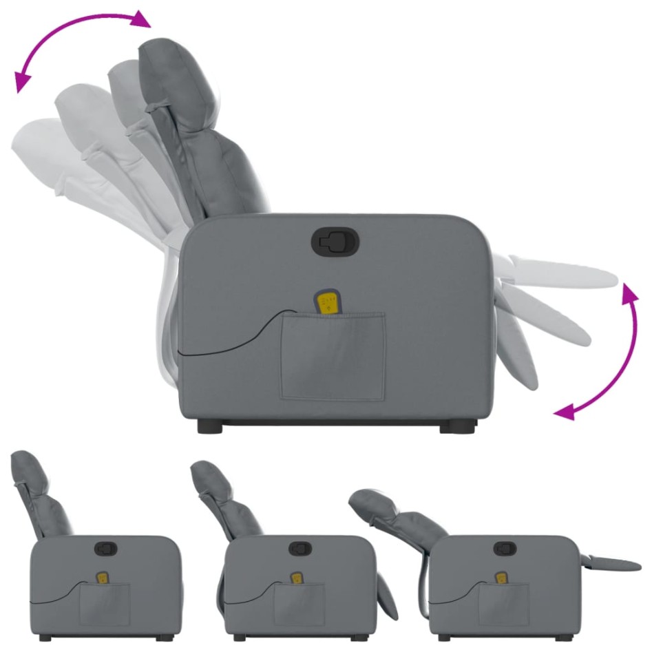 Sillón reclinable de masaje de pie cuero artificial