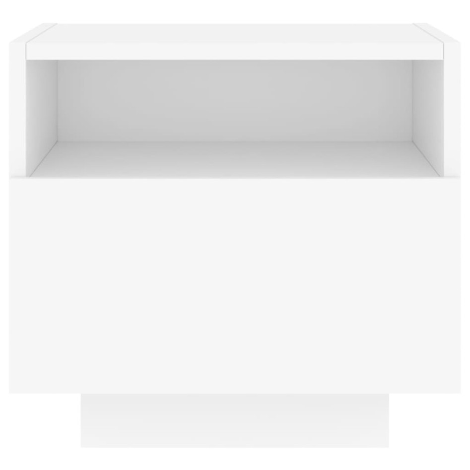 Mesitas de noche con luces LED 2 unidades blanco 40x39x37