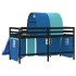 Cama alta para niños con túnel madera pino azul 90x200