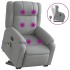 Sillón de masaje reclinable de pie de tela gris