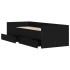 Estructura de cama con cajones negro 100x200