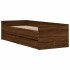 Estructura de cama con cajones roble marrón 100x200