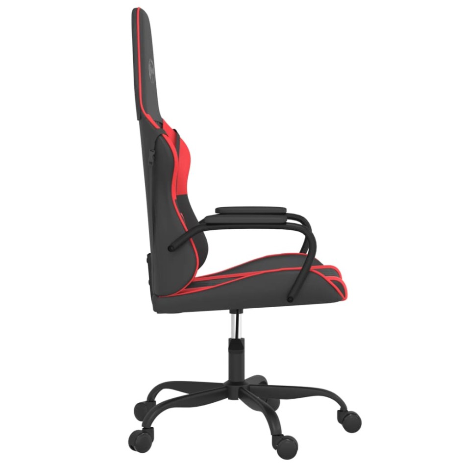 Silla gaming de masaje cuero sintético negro y