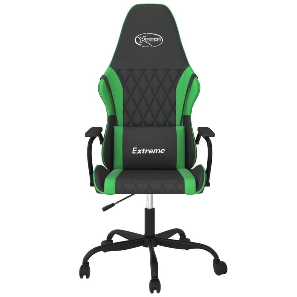 Silla gaming de masaje cuero sintético negro y