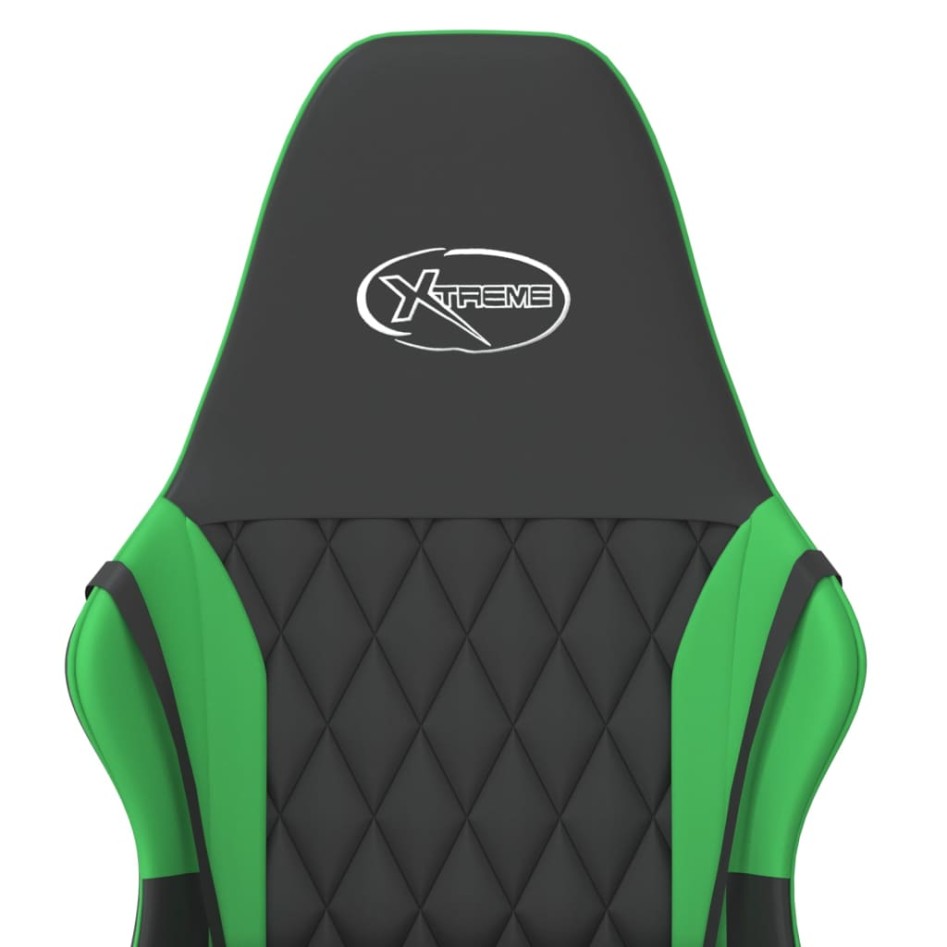 Silla gaming de masaje cuero sintético negro y