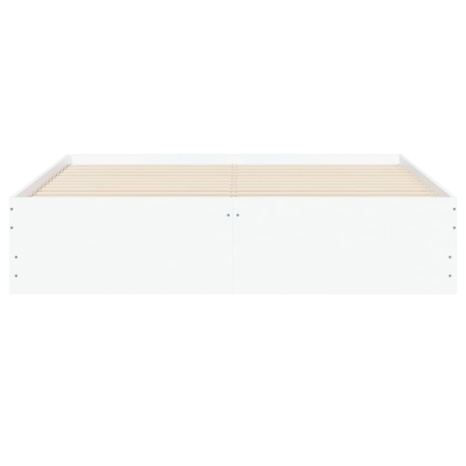 Estructura de cama madera de ingeniería blanco 150x200