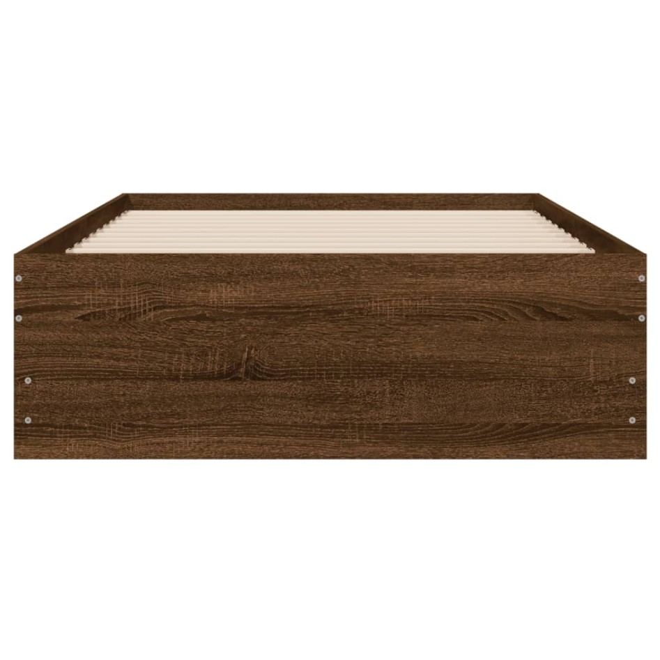Cama con cajones madera de ingeniería marrón roble 100x200