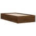 Cama con cajones madera de ingeniería marrón roble 90x200