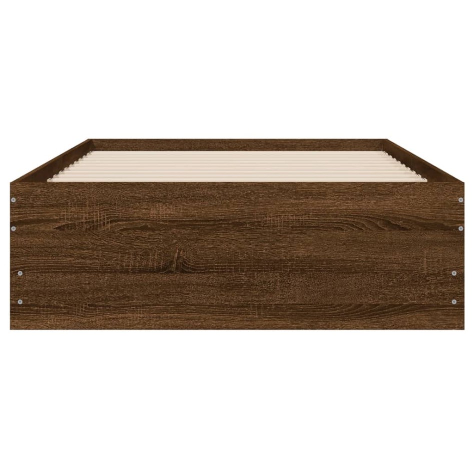 Cama con cajones madera de ingeniería marrón roble 90x200
