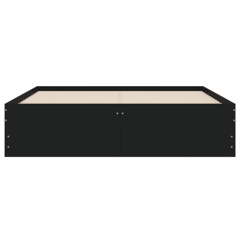 Cama con cajones madera de ingeniería negro 135x190