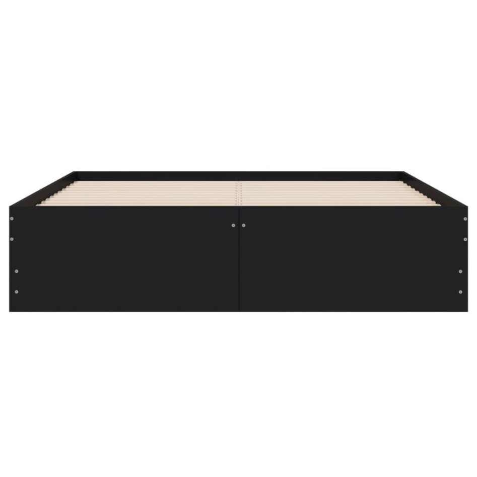 Cama con cajones madera de ingeniería negro 120x190