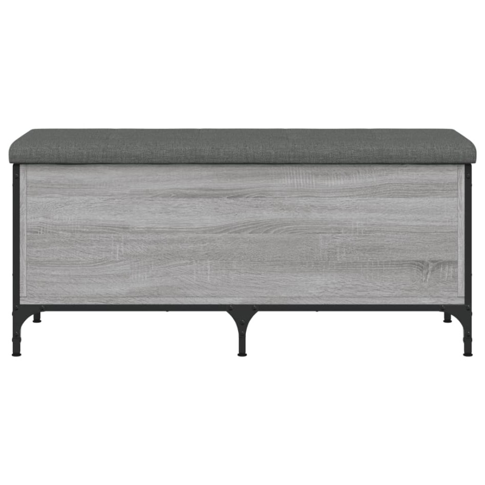 Banco con almacenaje madera ingeniería gris Sonoma 102x42x45
