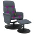 Sillón reclinable masaje con reposapiés terciopelo gris