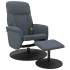 Sillón reclinable masaje con reposapiés terciopelo gris