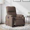 Sillón reclinable de masaje eléctrico tela de microfibra marrón