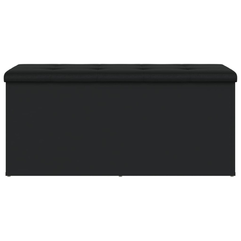 Banco con almacenaje madera de ingeniería negro 102x42x45