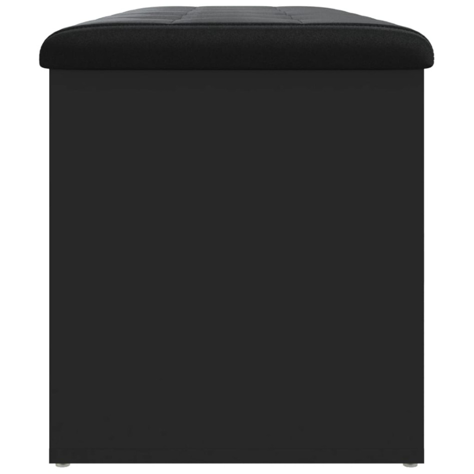 Banco con almacenaje madera de ingeniería negro 102x42x45