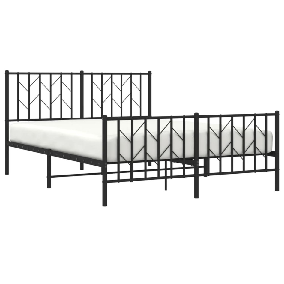 Estructura de cama cabecero y pie de cama metal negro